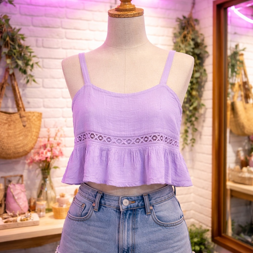 Roxy Light Purple Textured Top
